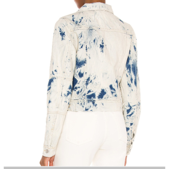 Free People Rumors Denim Jacket- WOMEN SMALL -Jones Tie Dye Blue Jean Jacket-NEW - Picture 4 of 7